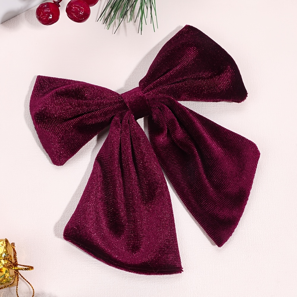 

1pc Elegant Velvet Bow Hair Clip, Solid Color Polyester Non-woven Fabric, Daily Casual Wear, Long Tails Hair Accessory, With Ideal For Over 15 Years Old, For Fall/winter Season, Perfect New Year Gift