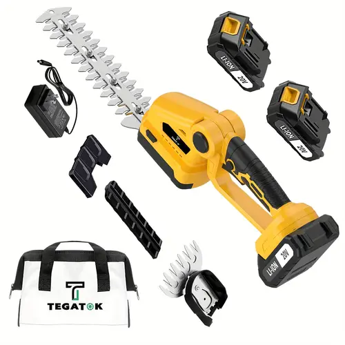 20v cordless hedge trimmer grass shear with two replaceable blades one battery and a charger electric hedge trimmer cordless grass trimmer suitable for garden management