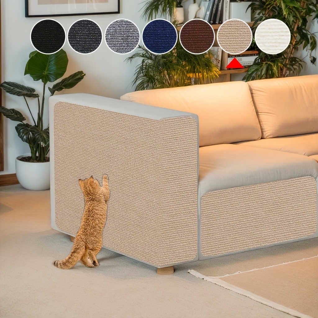 TEMU Self-adhesive Removable Cat Scratching Post With Sticky - Durable Indoor Cat Protector, Suitable For Walls, Sofas, Chairs - Modern Scratching