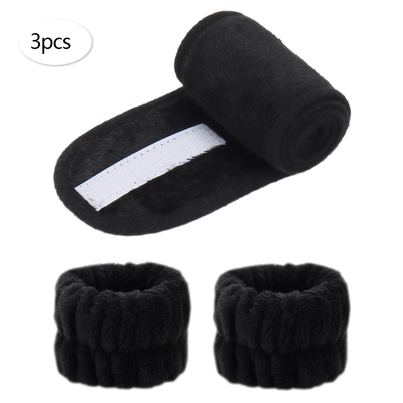 TEMU Mama und Schnalle Stirnband 3er Set, 1 Stirnband & 2 Armbänder, Geeignet für alle Hauttypen für Gesichtswäsche, Gesichtsreinigung, Make-up