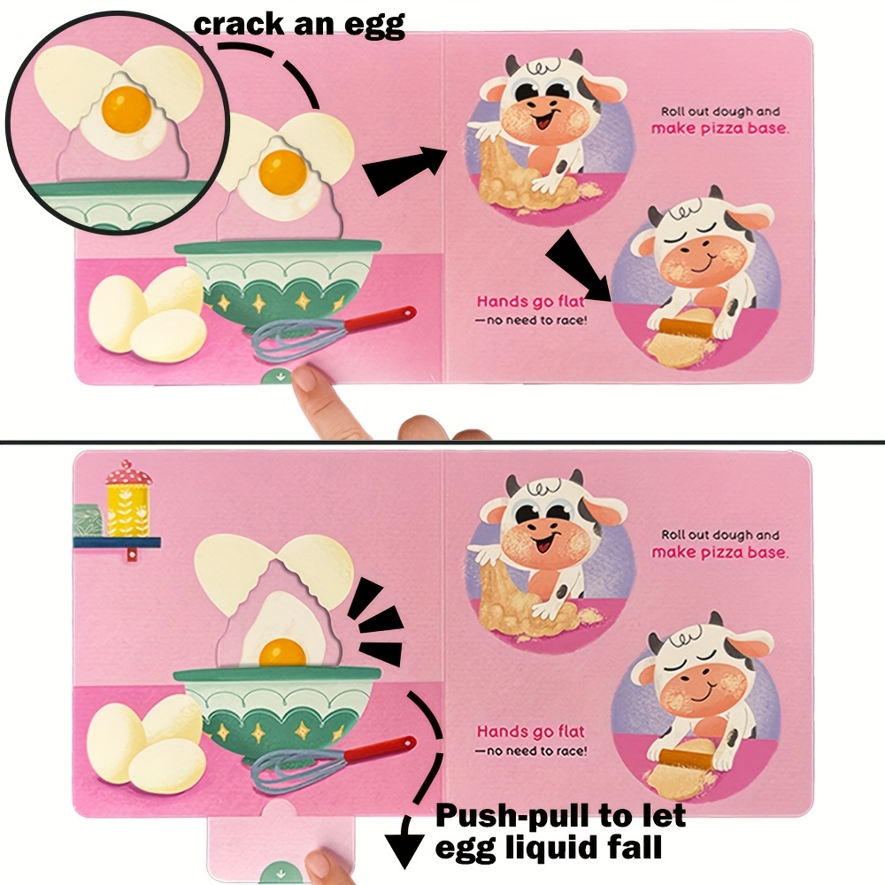 Baby Cow's Pizza Party Push-Pull Book for Good Behaviour