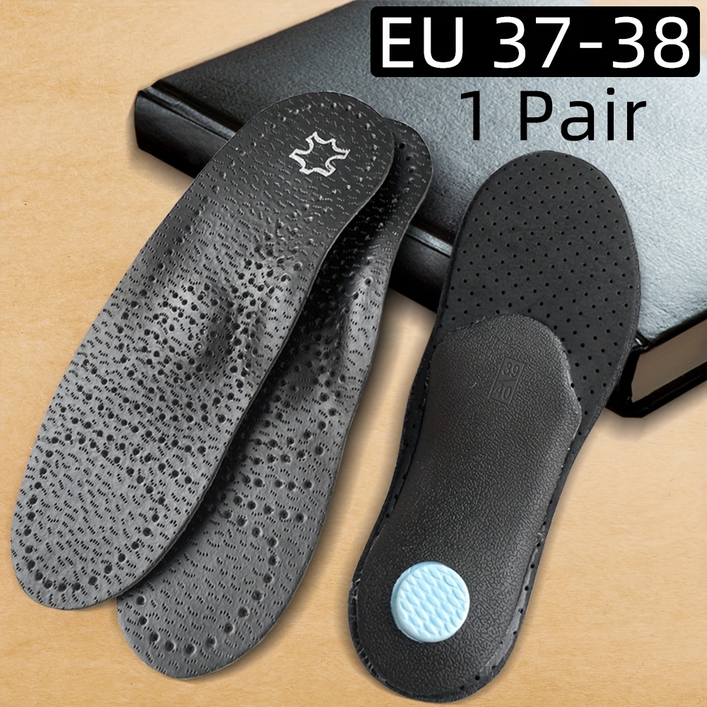 Faux Leather Support Insoles: Breathable, Odor-resistant, And In Sizes For Men's Shoes