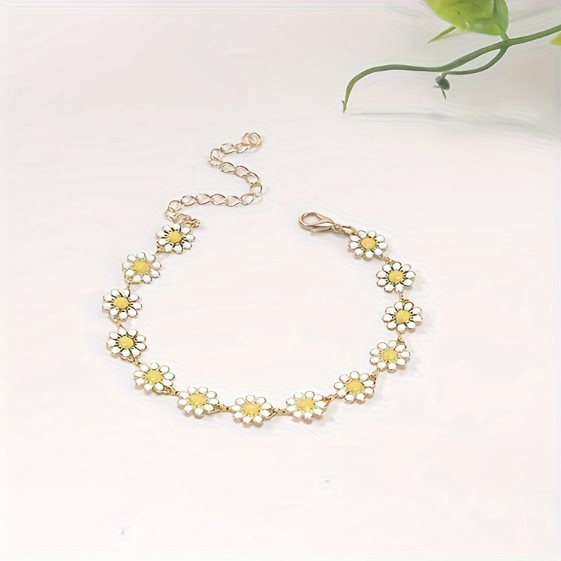 Lightweight Daisy Flower Bracelet Anklet