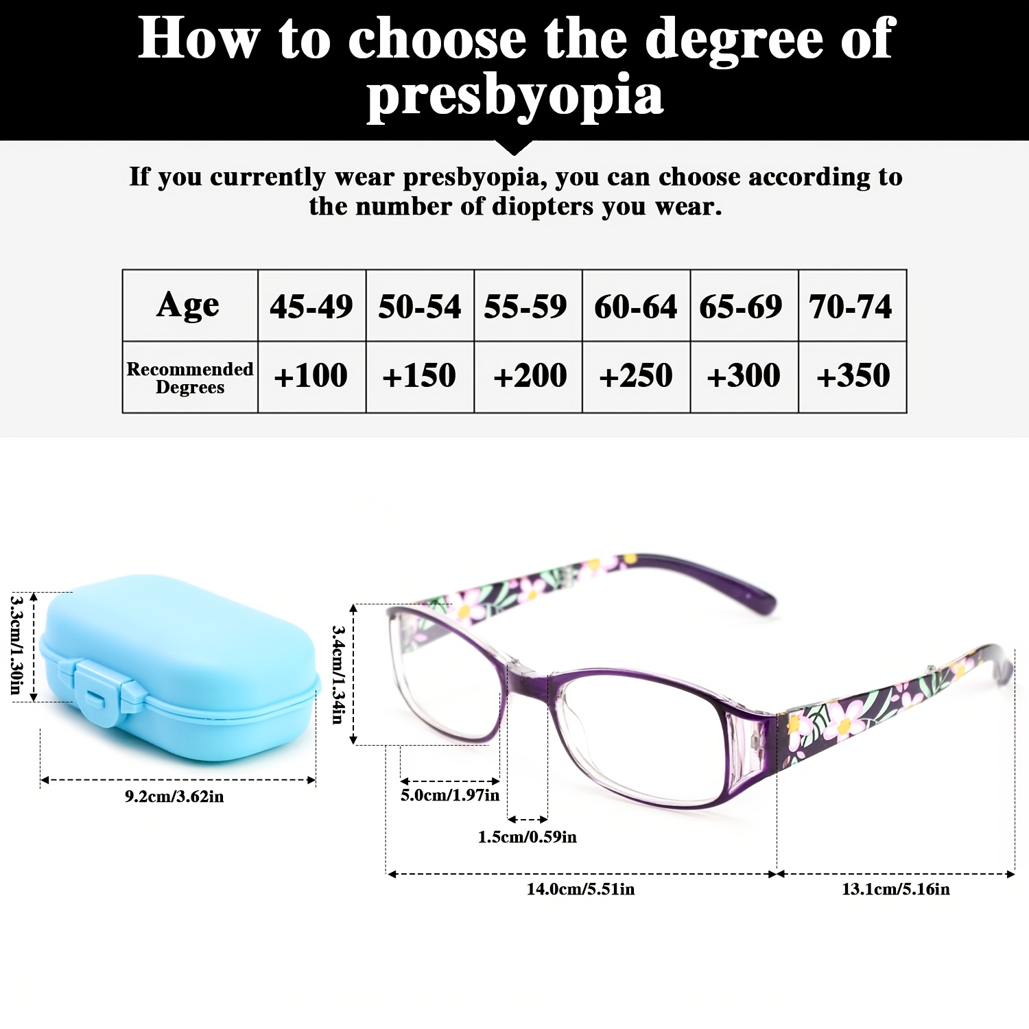 2pcs Fashionable Rectangular Frame Monocle Glasses