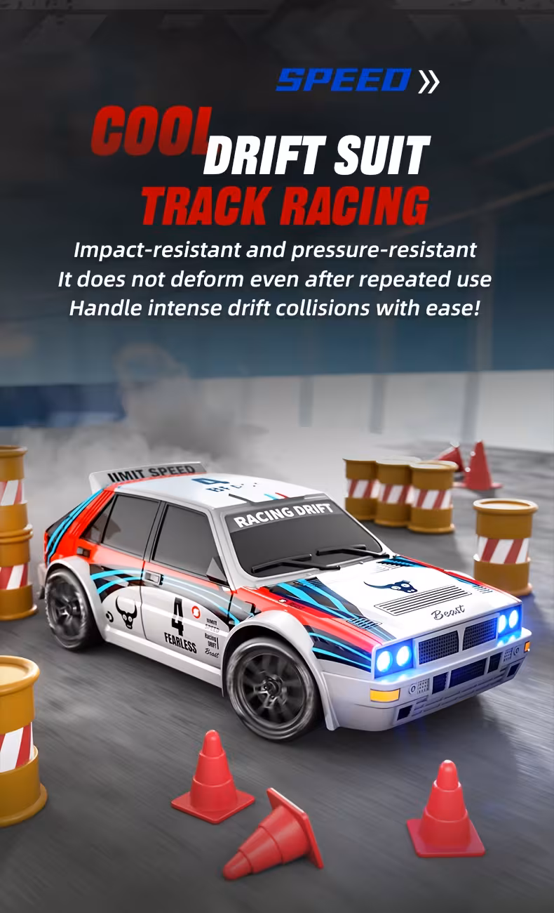 1 1 24 scale four wheel drive drift high speed switching controllable led headlights supports multi directional drifting flexible and cool movements Product details 4