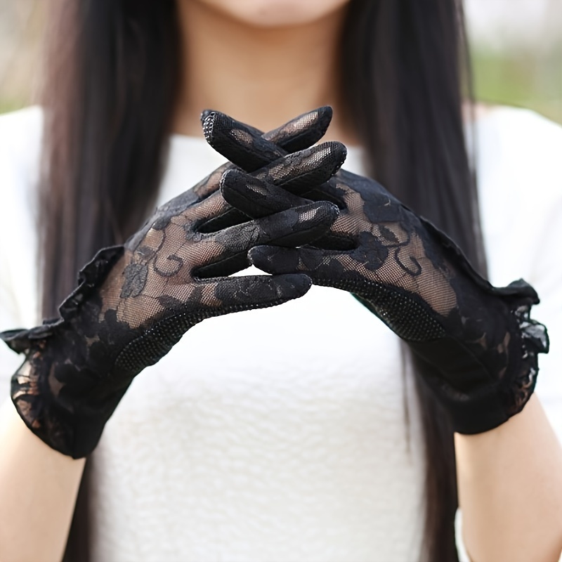 

Elegant Lace Gloves For Women - Breathable, Thin & Sexy Floral | Weddings, Driving & Sun Protection