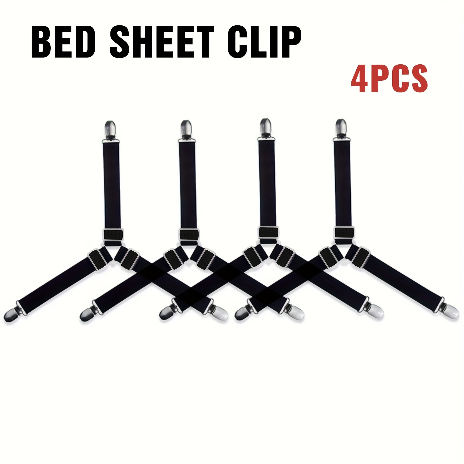 TEMU 4pcs Sheet Holder Strap Sheet Holder Sheet Holder - Adjustable Elastic Sheet Holder For Sheets