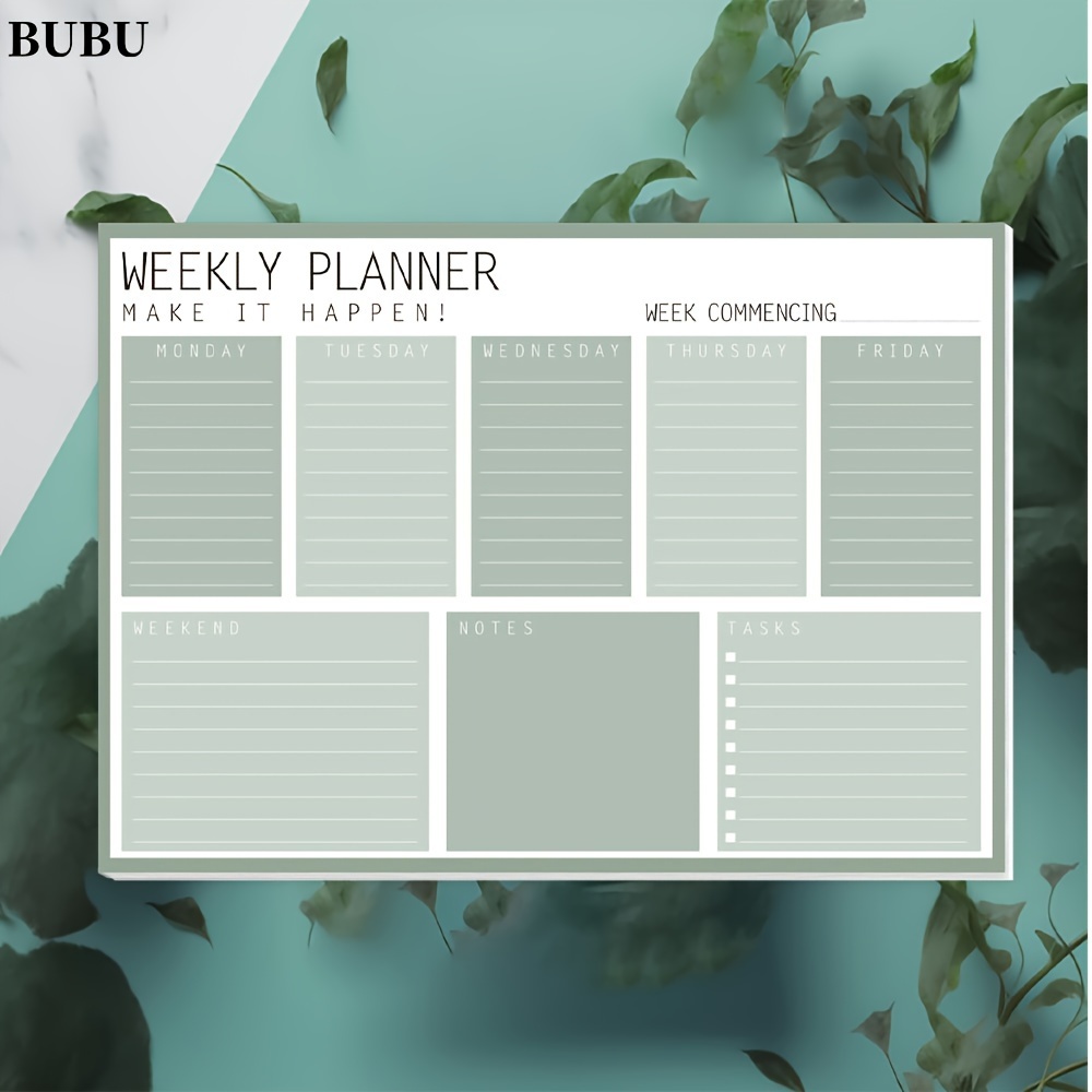 

Bubu 1 Pc Weekly To-do List Notebooks -11 '' X 8.5 '' 24 Movable - Undated Daily And Weekly Planner Notebooks - Suitable For Planners To Make Reasonable Plans For Work And Family