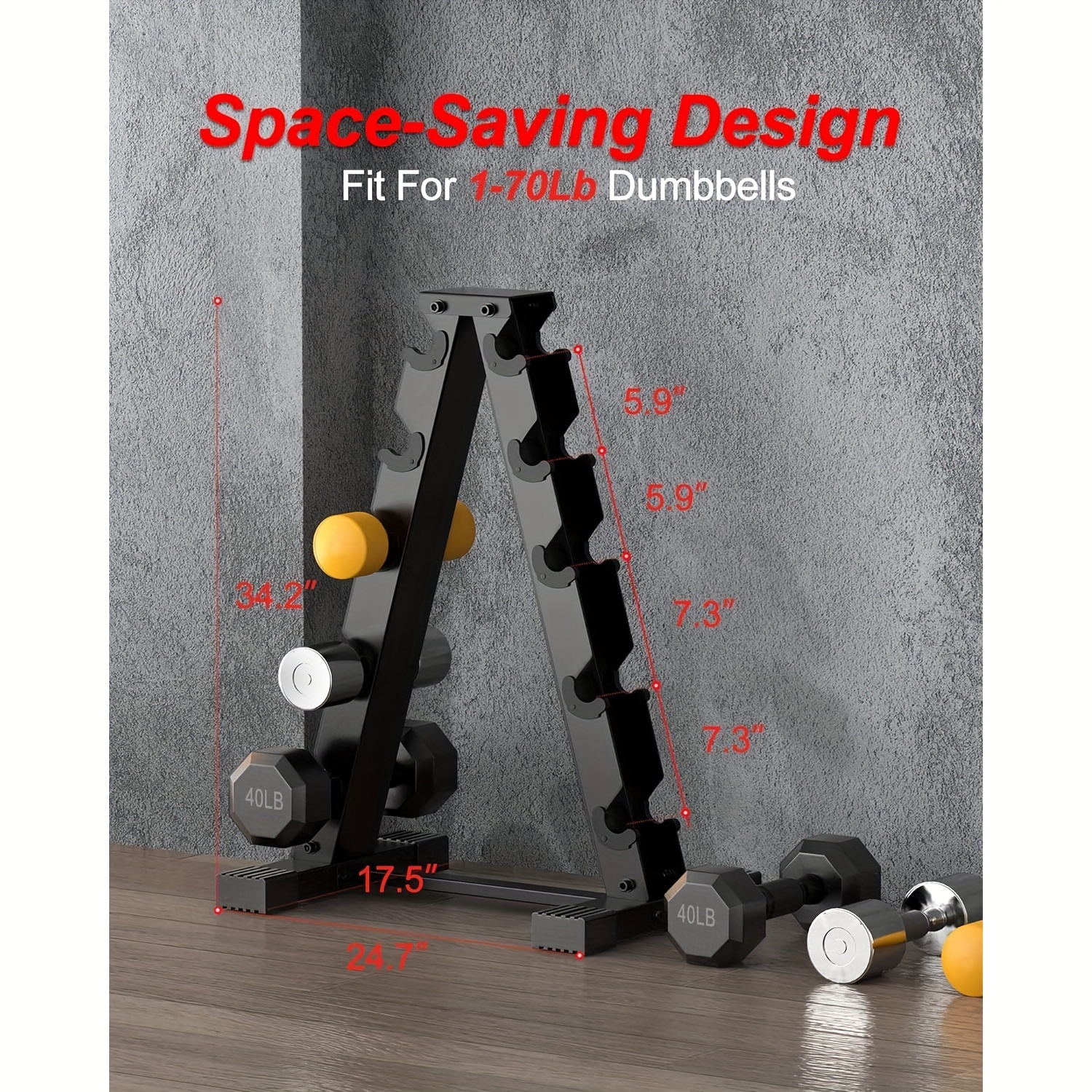 dumbbell weight rack stand tier a frame compact dumbbells Temu - Main Image