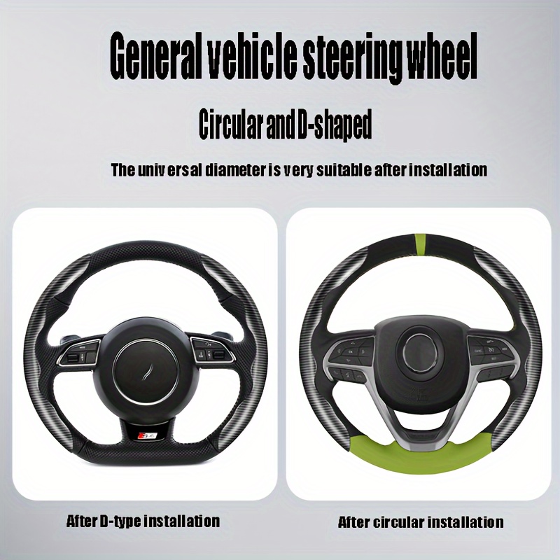 

Plastic Carbon Fiber Patterned Steering Wheel Cover, Neutral Anti Slip Ultra-thin Card , Hard Car Steering Wheel Cover Protector, Segmented Anti Slip Plastic Car Steering Wheel Cover