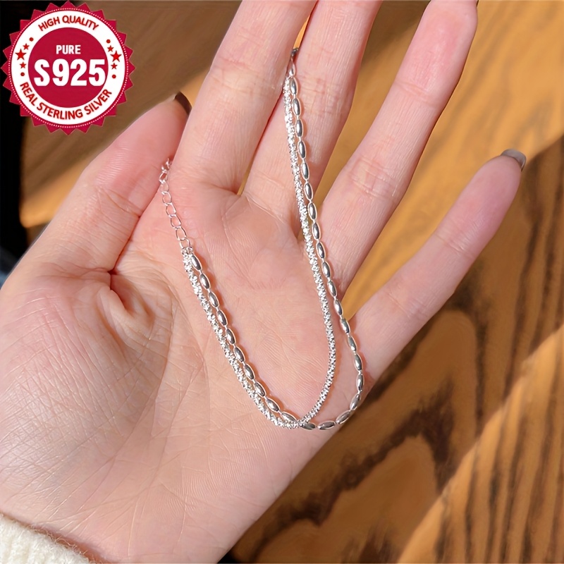 925 Silver Double Layer Galaxy Bracelet Stackable Wrist Jewelry