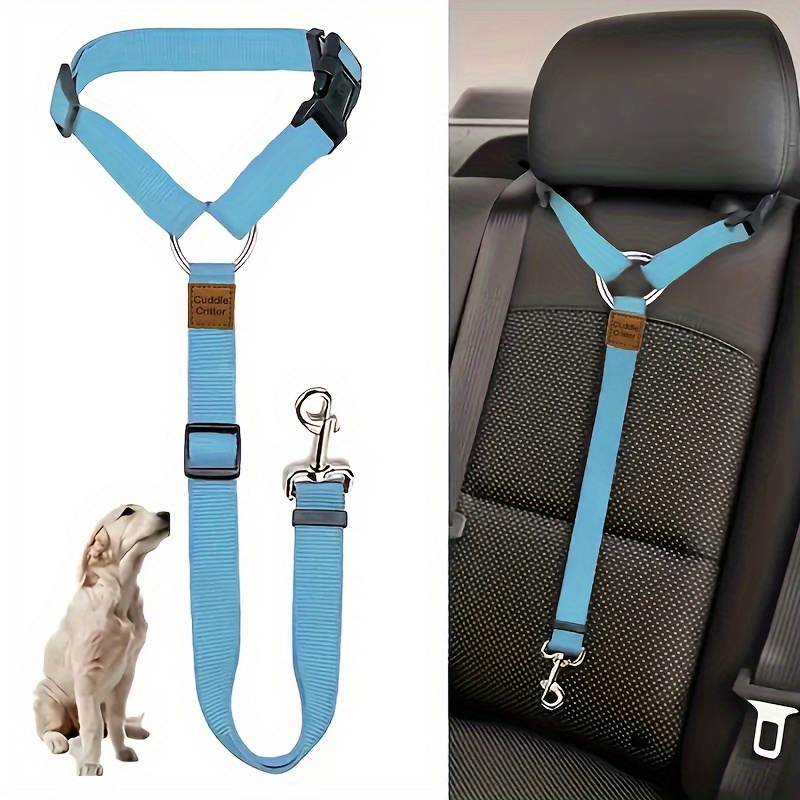 

2pcs Set (1 + 1 Random Color Pickup Bag), Solid Color Pet Car Seat Belt, Conforms To Seat Belt, Adjustable Dog Back Collar, Pet Supplies, Car Leash, Walking Sports Dog Take To Your Dog