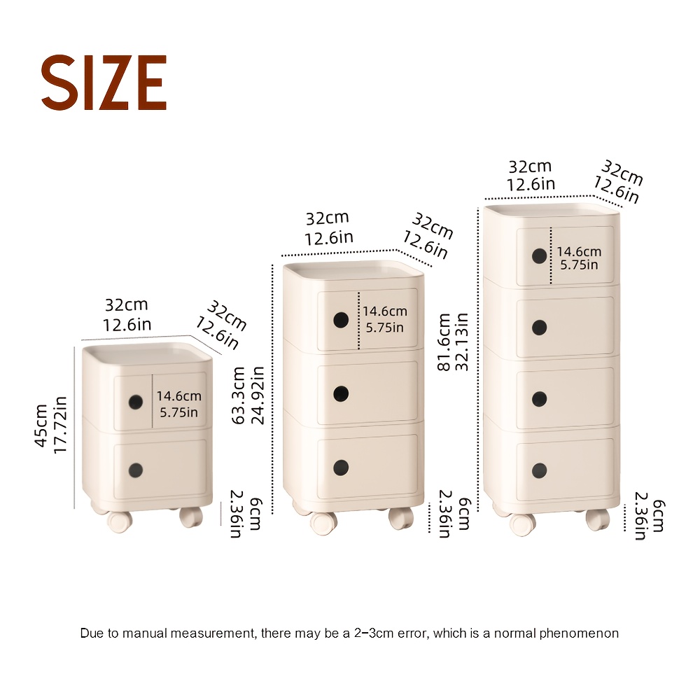 Square ABS Plastic Drawer-Style Multi-Layer Storage Cabinet