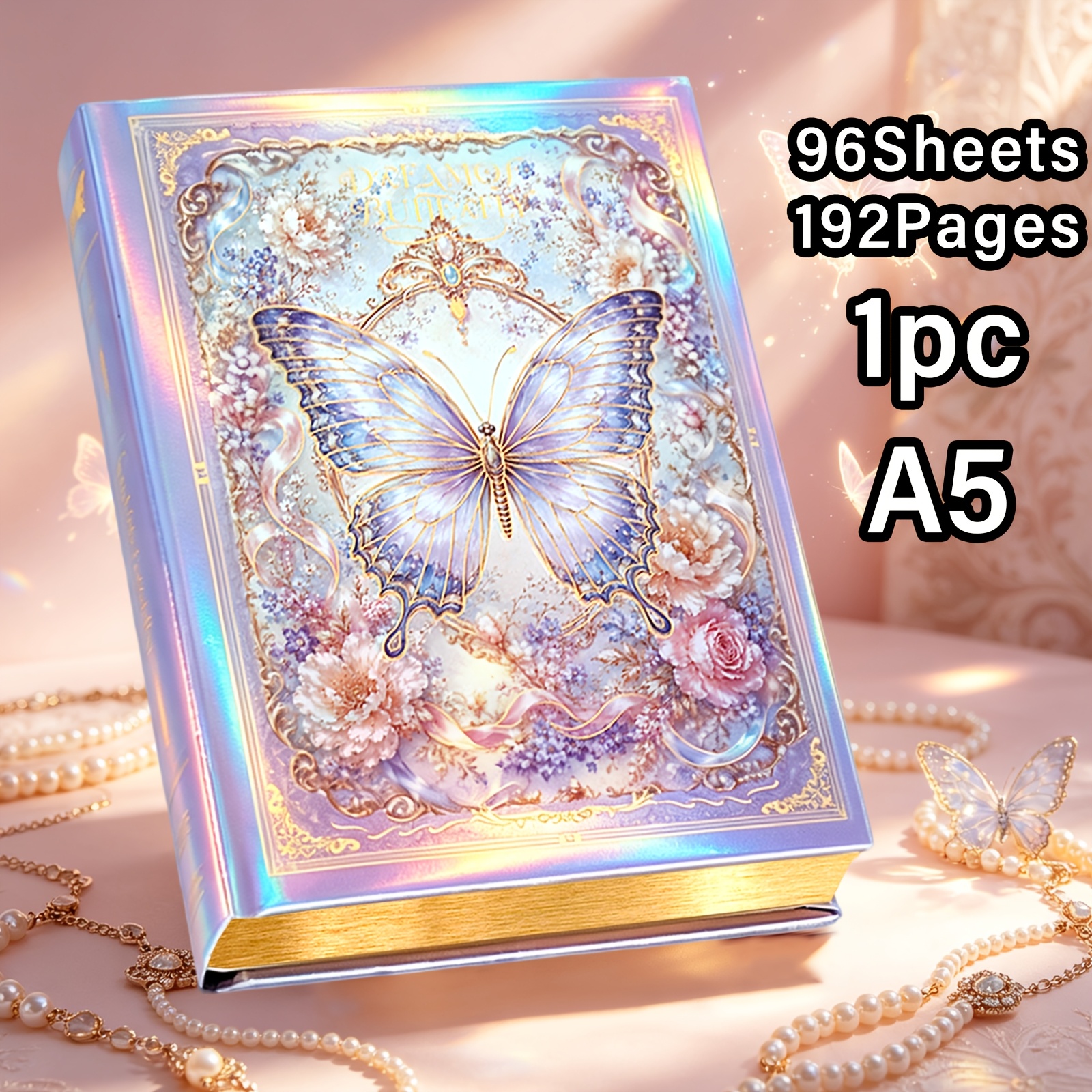 TEMU 1pc,a5,192pages Each, Hardcover Notebook,pray-finished Edges,laser Embossing Hot Stamping,composition Notebooks,horizontal Line,portable Travel