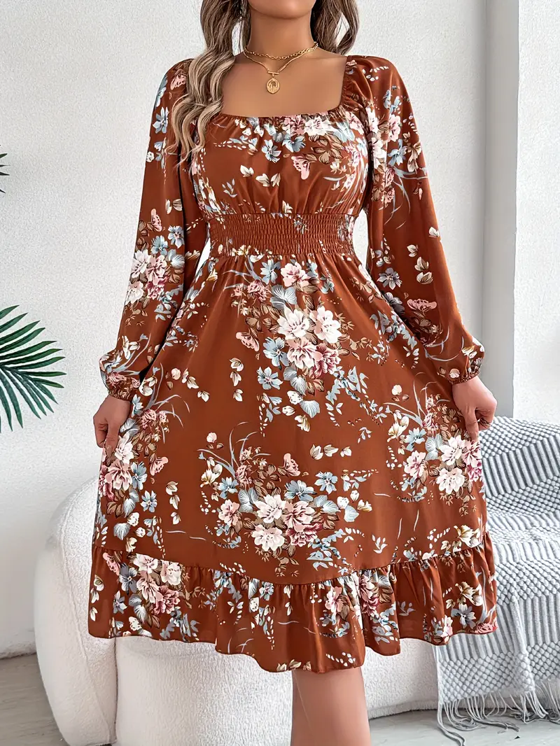 womens floral neck long sleeve dress a line - Temu Mauritius womens floral neck long sleeve dress a line - Temu Mauritius