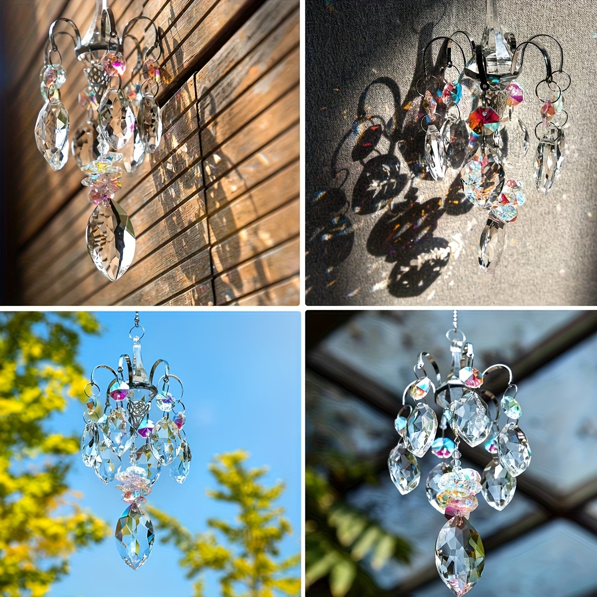 crystal bead chandelier branch   hanging ornament prism rainbow manufacturer suitable for home garden car anniversary gift party gift christmas   gift for any occasion details 4