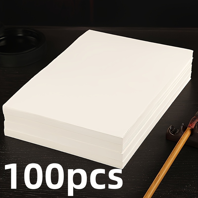 

100-piece Premium Rice Paper For Calligraphy And Traditional Chinese Painting - Thick, Durable Writing Paper For Brush Artists