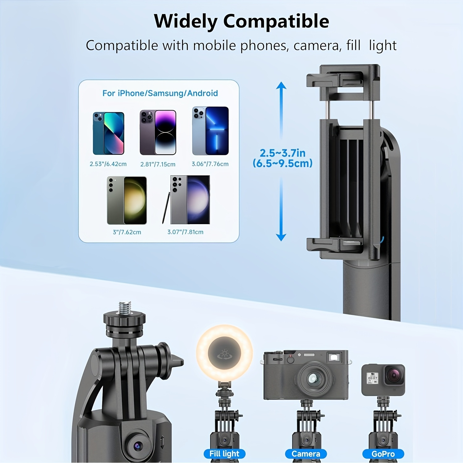 360° Auto Face Tracking Tripod - Extendable Smart Phone Holder with Motion Detection, USB Rechargeable, for Android/iOS Phones, Ideal for Sports & Events, Event Tracking | 360° Rotation | Wireless Connectivit