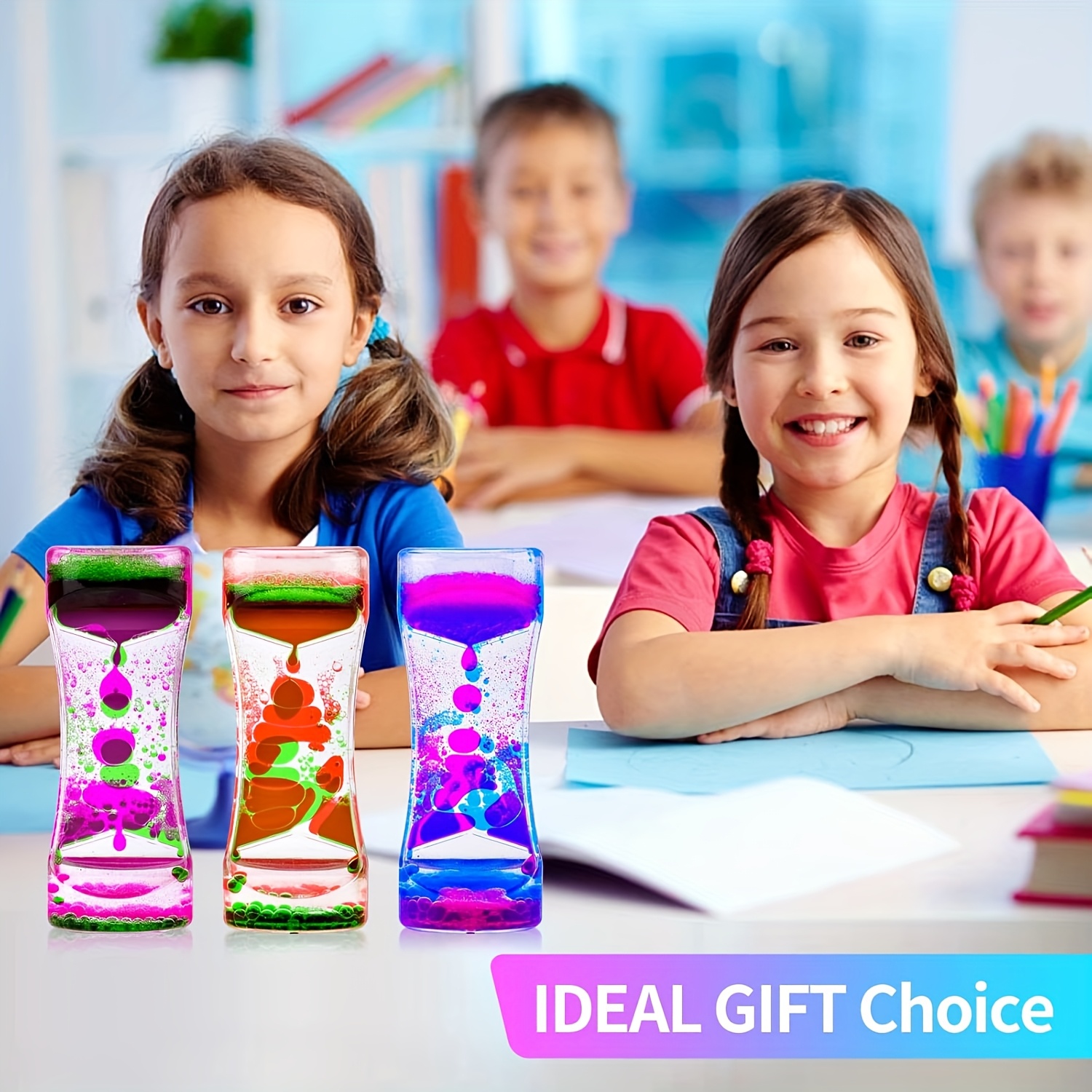 Liquid Kids Toys Motion Bubbler Timer Pack Of 6/12 Colorful Hourglass Liquid Bubbler Sensory Toy Anxiety Toys Children Activity Calm Relaxing for Kids Teenager Adults Local Warehouse