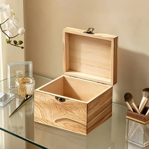 boîte à bijoux en bois pour coiffeuse, boîte de rangement à couvercle rabattable, étui de rangement pour papeterie de bureau, organisateur de bureau, boîte à documents à tiroir. application multi-scènes, convient pour coiffeuse, table de cosmétique, bureau détude