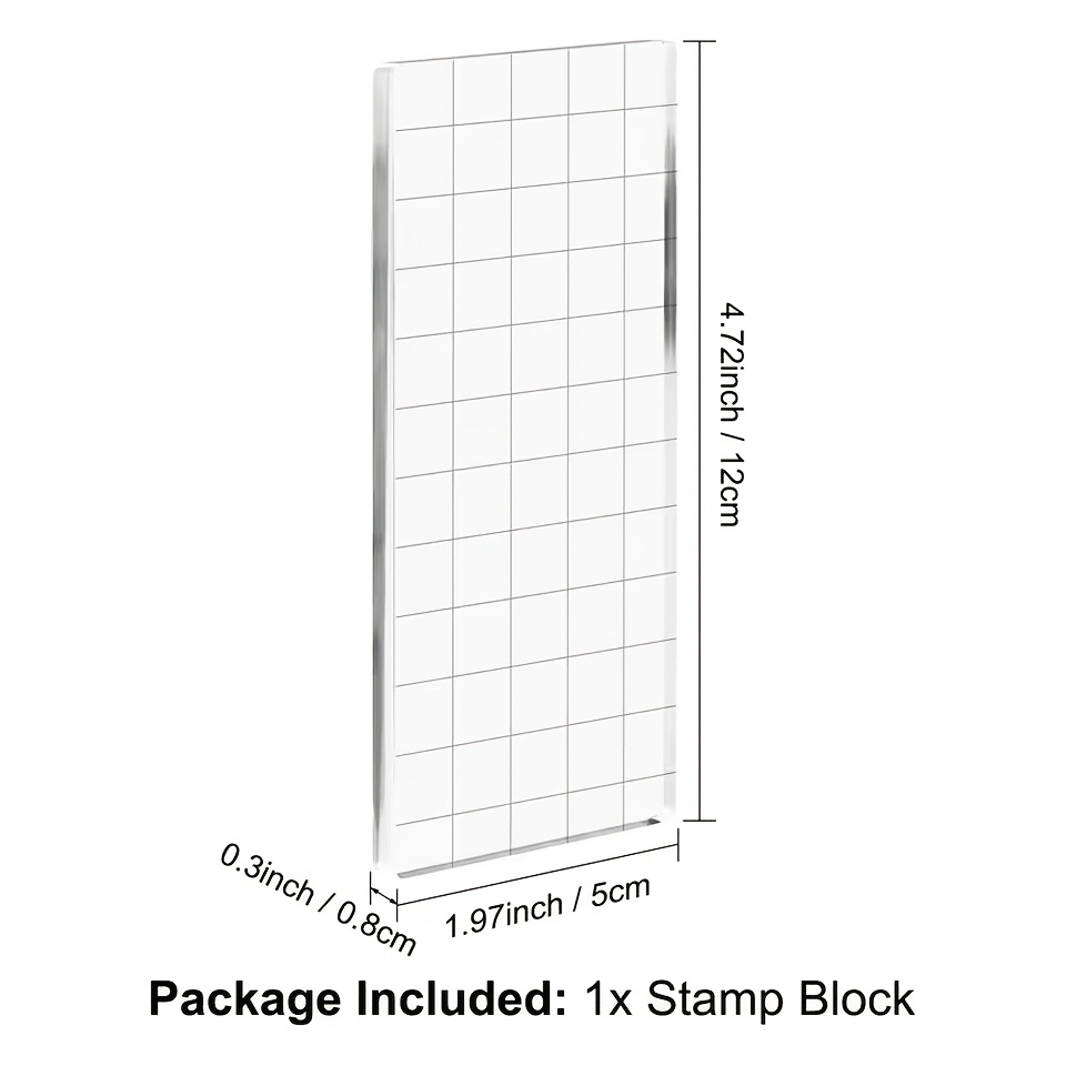 TEMU Bloc de tampon acrylique transparent, idéal pour la création de cartes artisanales, les décorations, les albums de scrapbooking, fait main et
