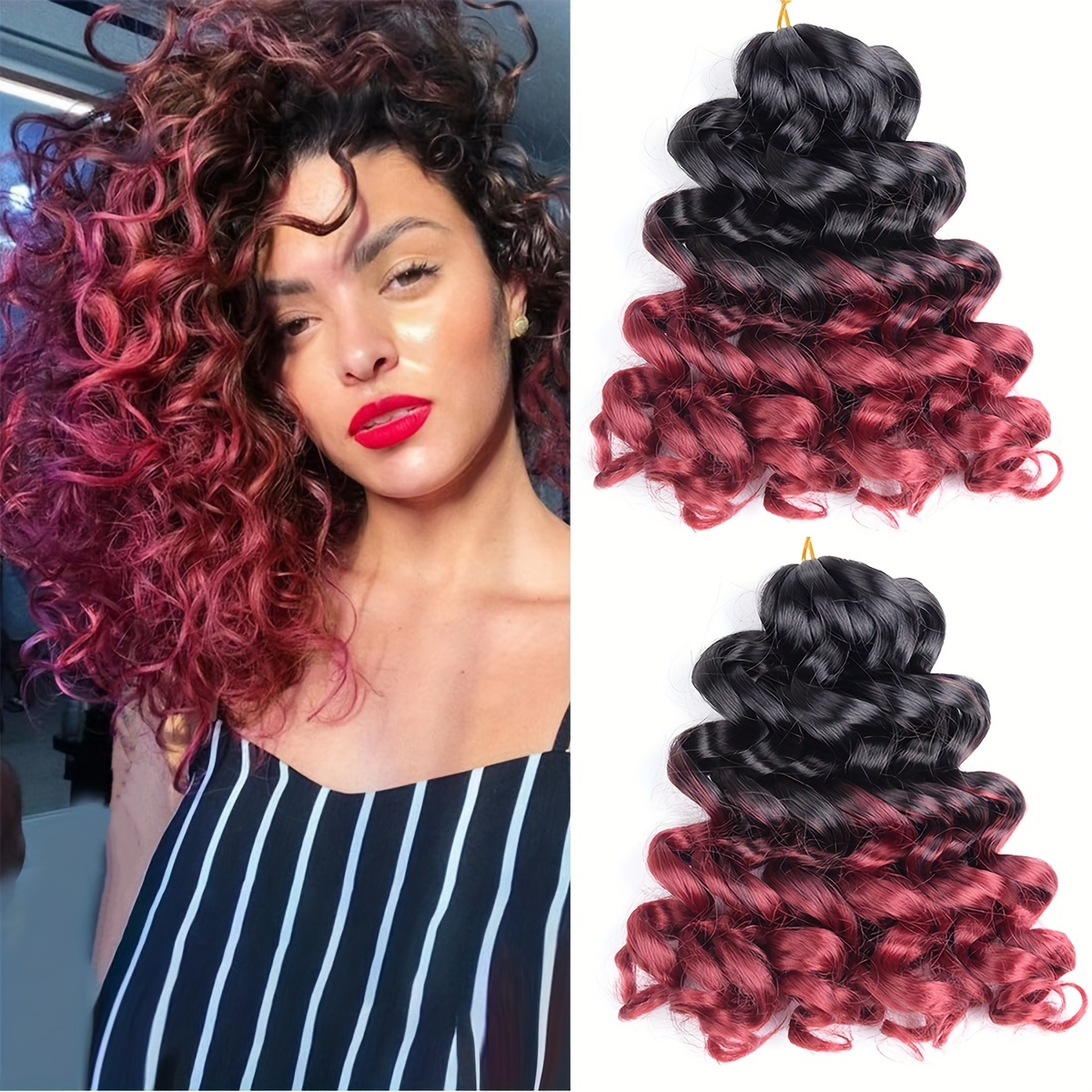 22 Inch Ocean Wave Crochet Hair Deep Wave Braiding Hair Synthetic Curly  Braids Hair Extensions For Women Ombre Blonde Black