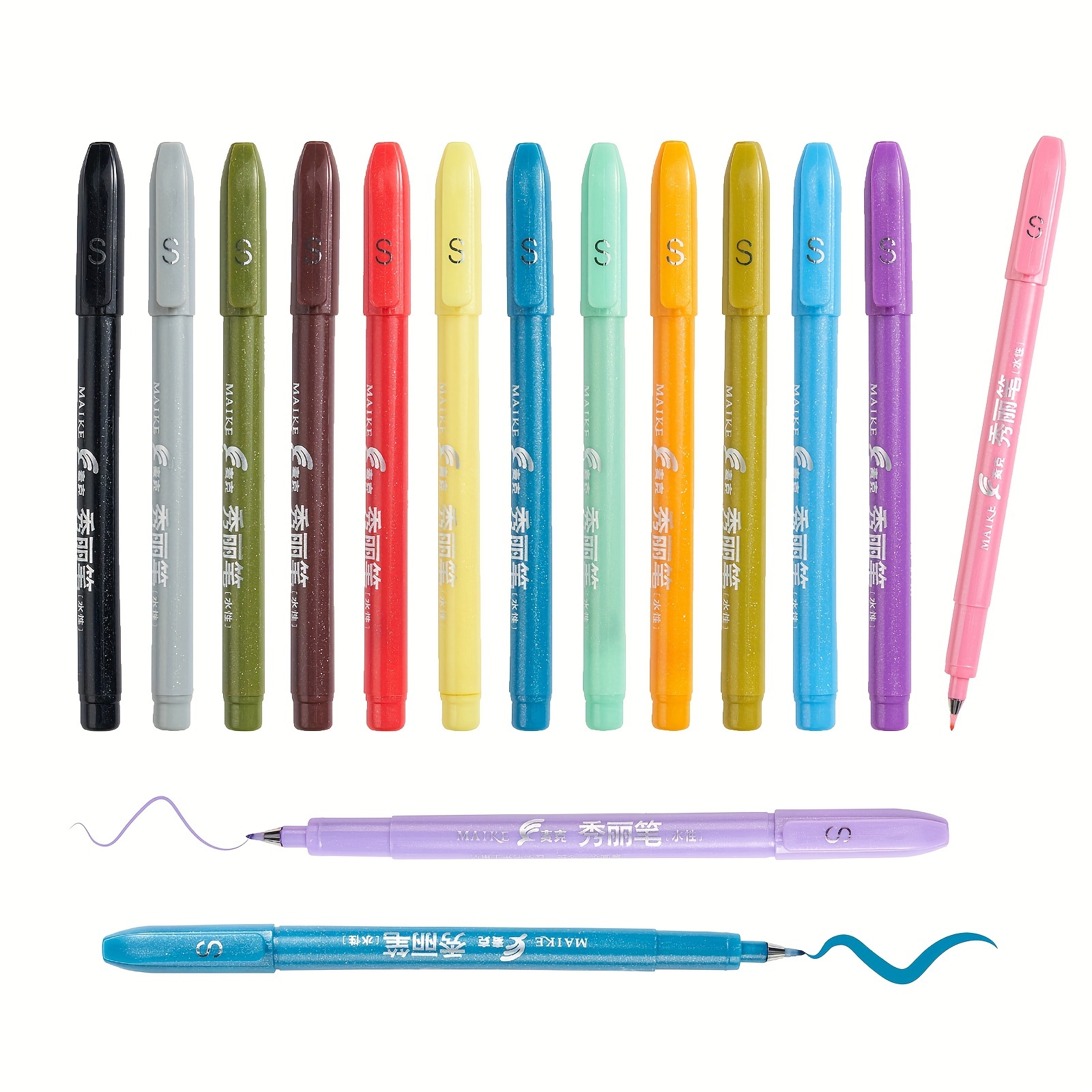 

Felt Tip Pens, 15pcs Calligraphy Pen Assorted Colors Sign Brush Pen Art Brush Marker Water Based Journaling Pen Set For Beginners Adult Lettering, Calligraphy (15pcs)