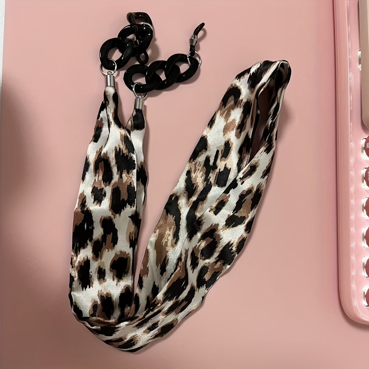 Classic Leopard Print Satin Ribbon Anti-loss Eyeglass Cord Eyeglass Chain
