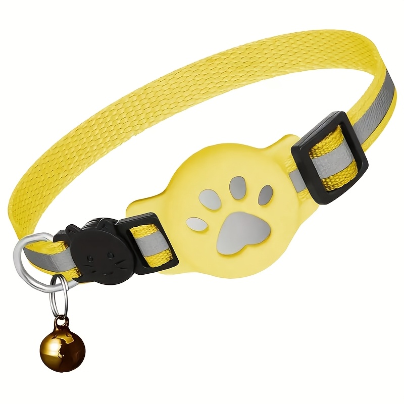 TEMU 1pc Airtag Cat Collar And Reflective Stripes, Adjustable 7.48-12.59in Breakaway Design, Abs , Pet Supplies, Gifts, Without Battery (excluding