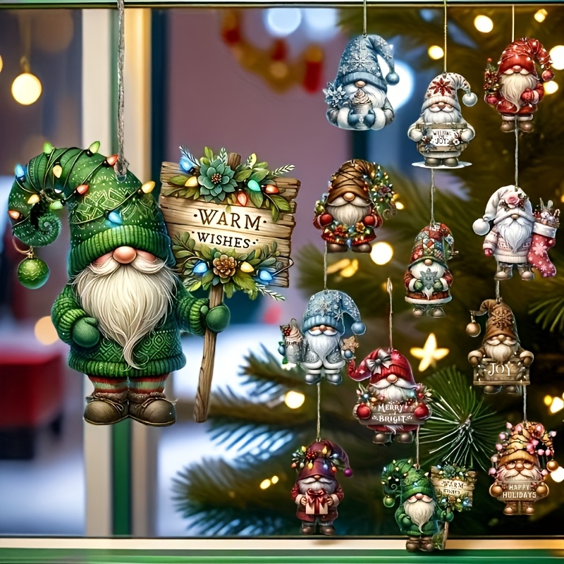 

12 Handmade Wooden Christmas Ornaments - For Holiday