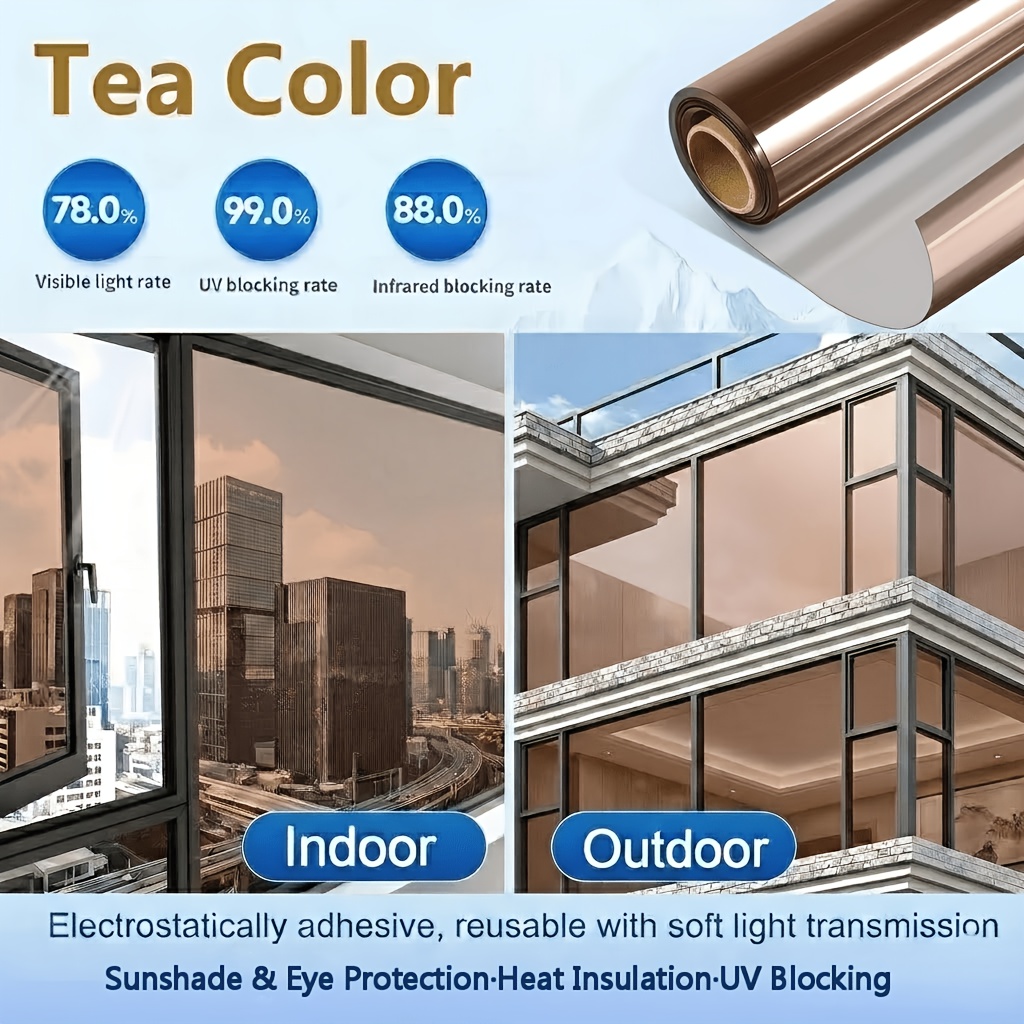 TEMU Film Isotherme d'Été à Large Vision Unidirectionnelle de 80 cm de Largeur, Solaire et Isolation Thermique, -Regard et de l'Intimité, Bloque les