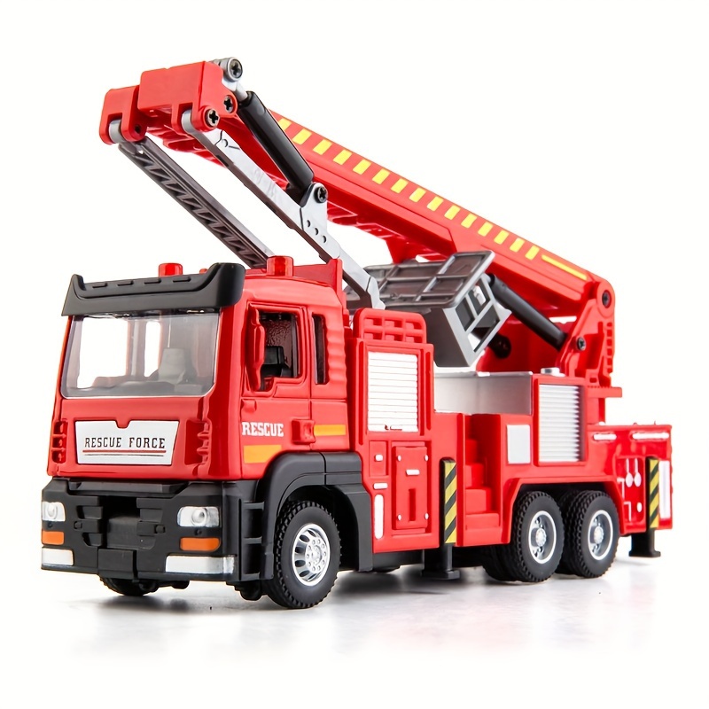 

New Simulation Pull Back Folding Car Fire Truck Model Car With Sound And Light, Children's Toy, Birthday Gift