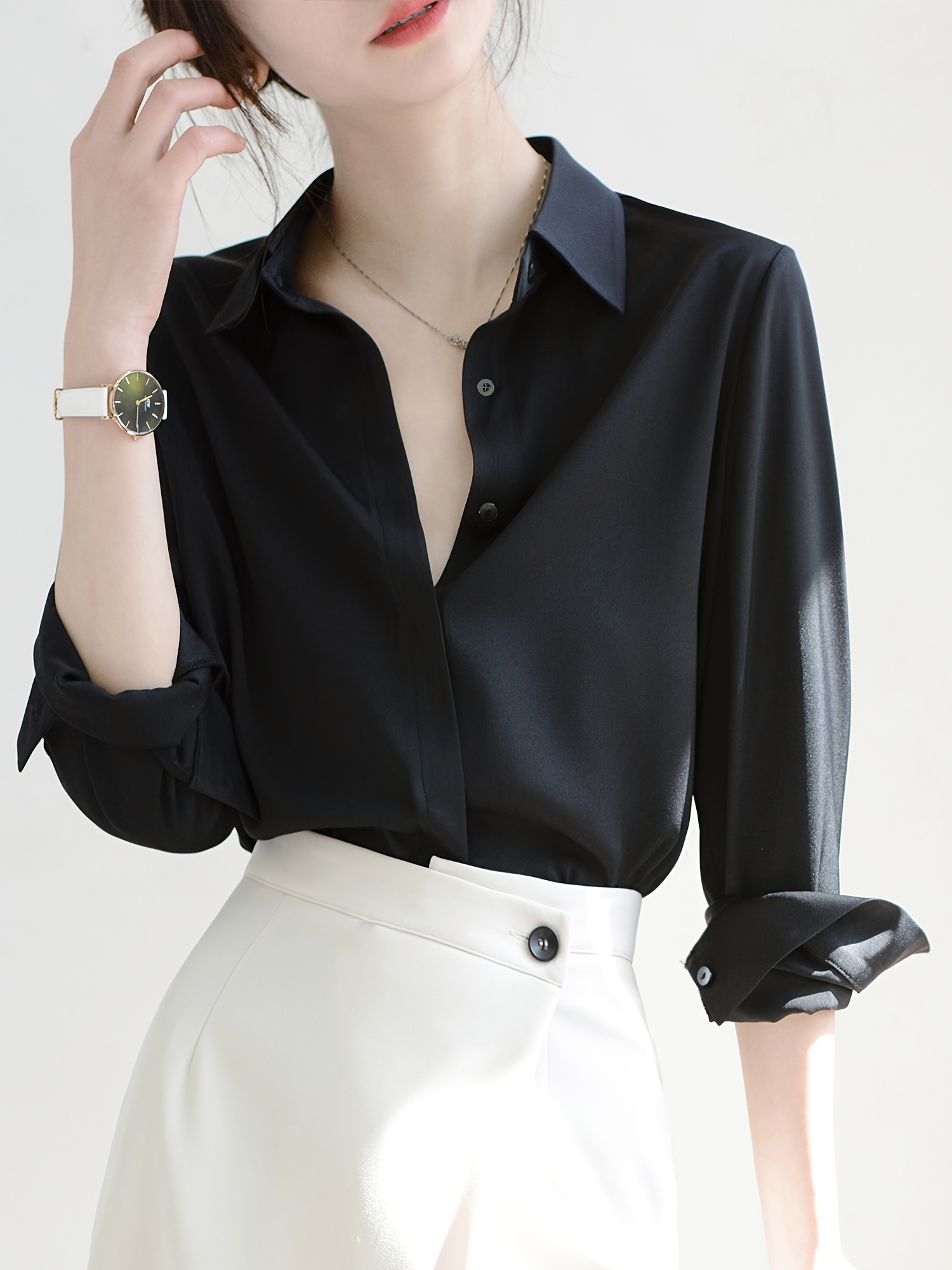 Blusa Negra Blusa Elegante Con Jeans Mujer Ropa Negra Elegante