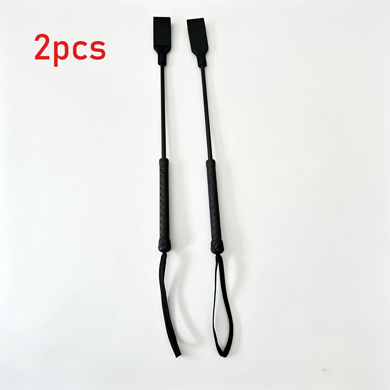 TEMU 2pcs New Equestrian Horse Whips, High-quality Pu Horse Whip With Comfortable Grip, Riding Crop Short Whip, For Equestrian Training Aids, Tools,