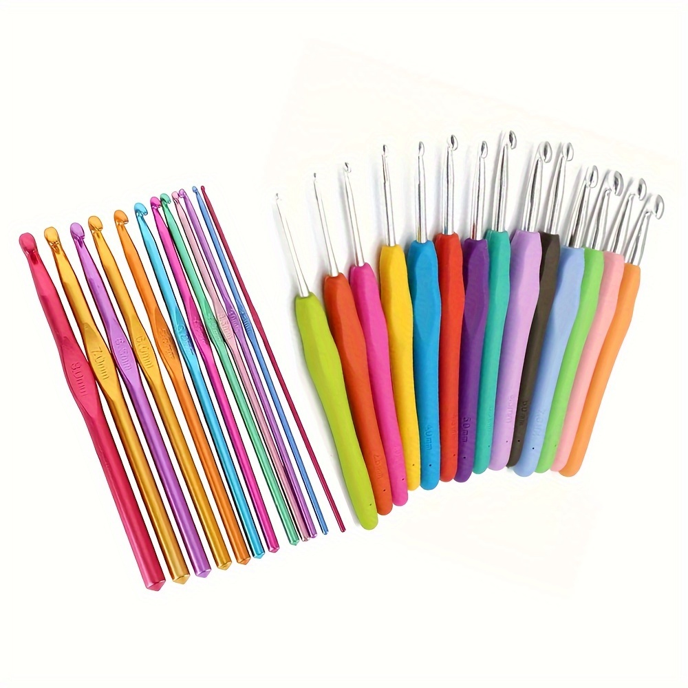 

14+12pcs Colorful Solid Soft Handle Tpr Crochet Colored And Aluminum Oxide Single-head Knitting Crochet, Crochet Hooks Ergonomic Soft Grip For Beginners And Experienced Crochet Hook Lovers