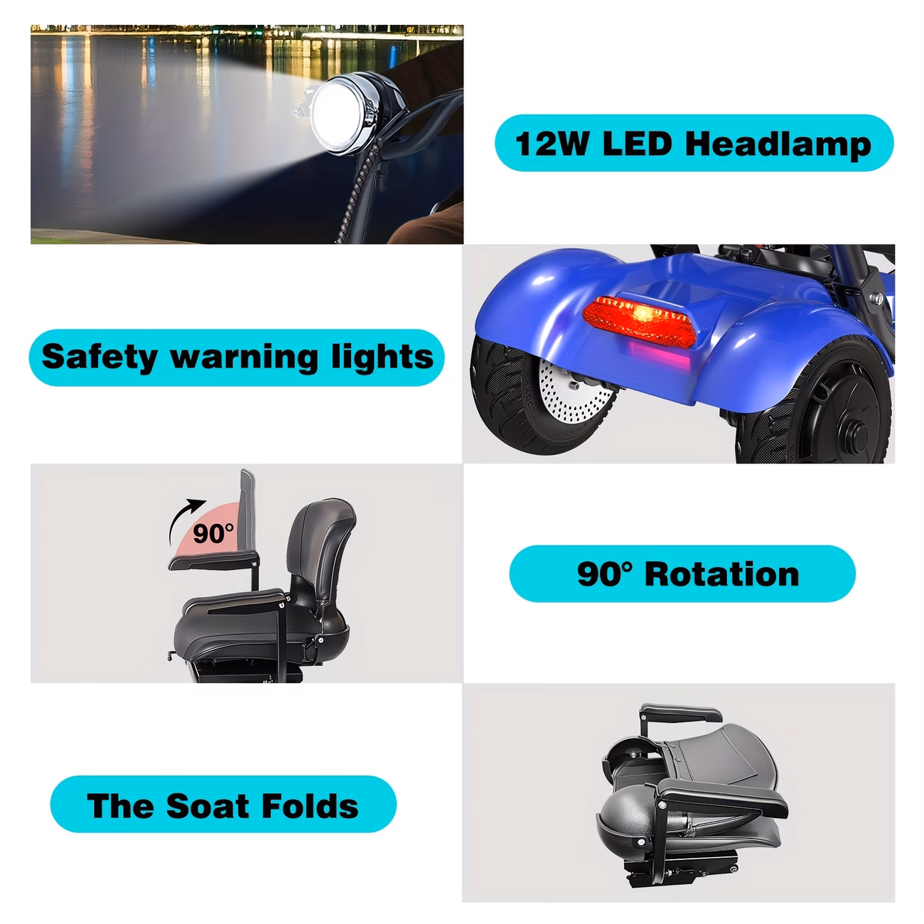 electric folding scooter 500w 11mph 36v15.6ah range 330lbs load capacity mobility scooter with basket Product details 9