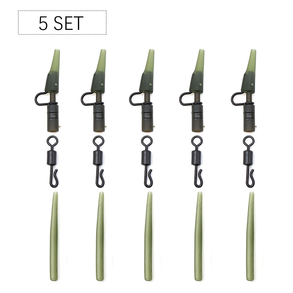 5 Set Helicopter Rig Fishing Accessories Method Feeder Hook Boilie Fishing Swivels Lead Clip Anti Sleeve For Fishing Tackle
