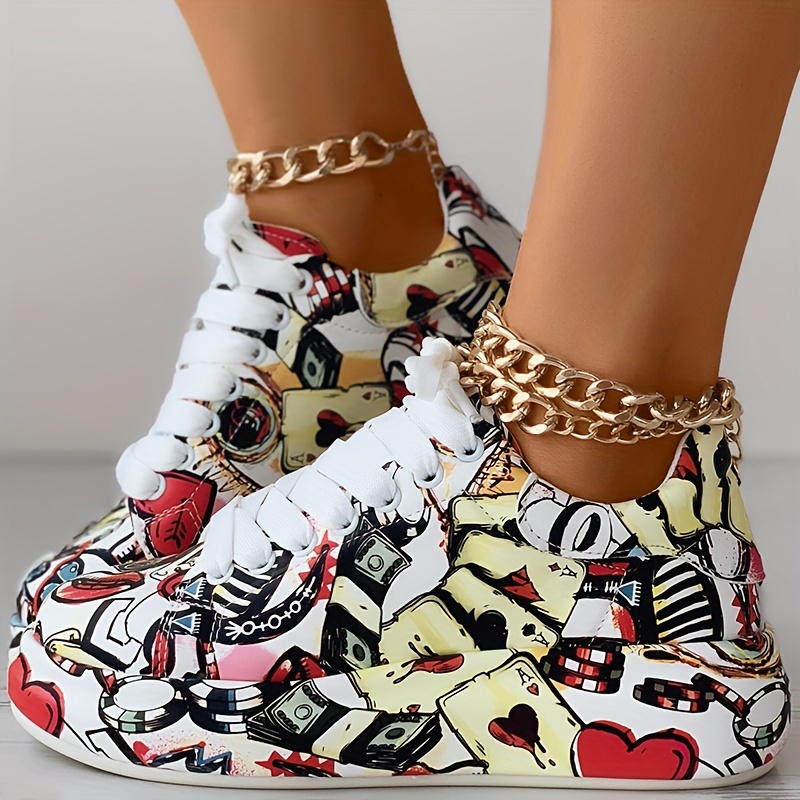 Women's Graffiti sold Style Platform Sneakers