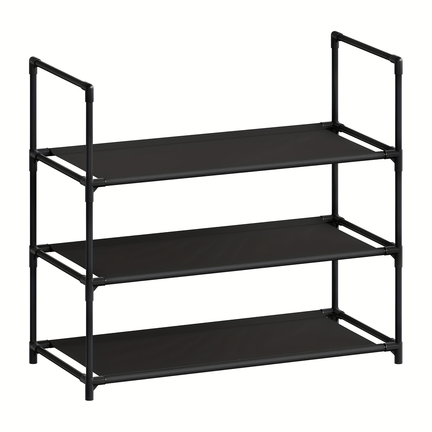 1pc Shoe Rack, 3/5/6/10 -tier Shoe Storage Organizer With Narrow Shelf, For Hallway/living Room/, Metal Frame, Compact And Removable Shelves, Black