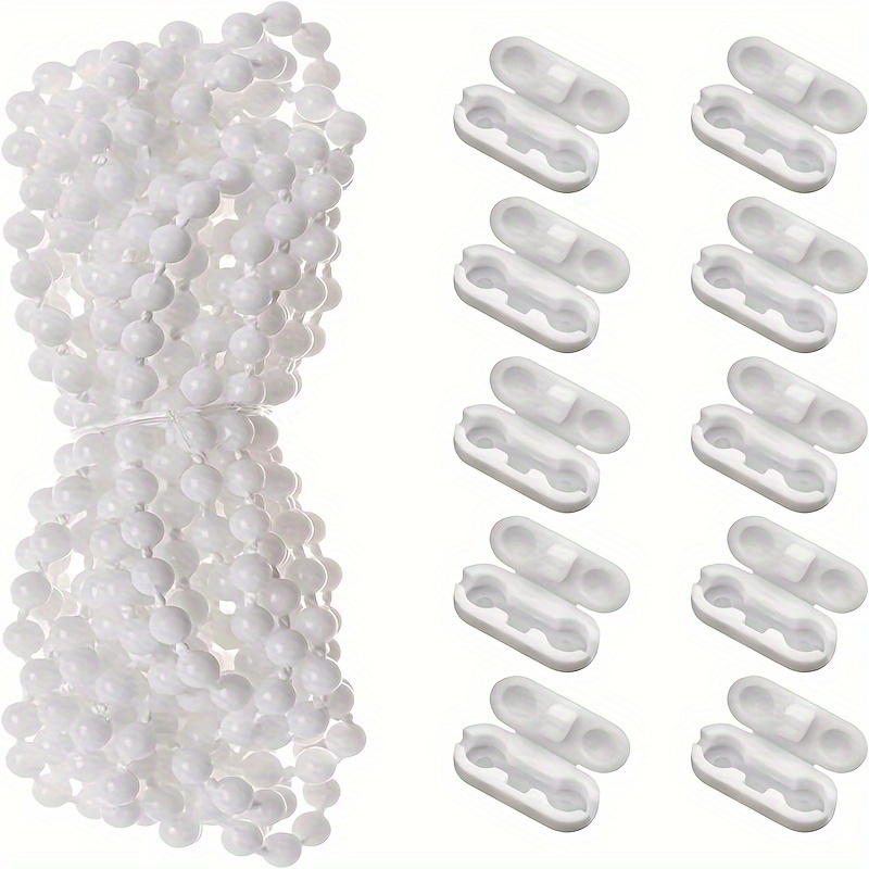 A Set Of 10 Curtain Additions With A 3-meter White Bead Chain And Connectors