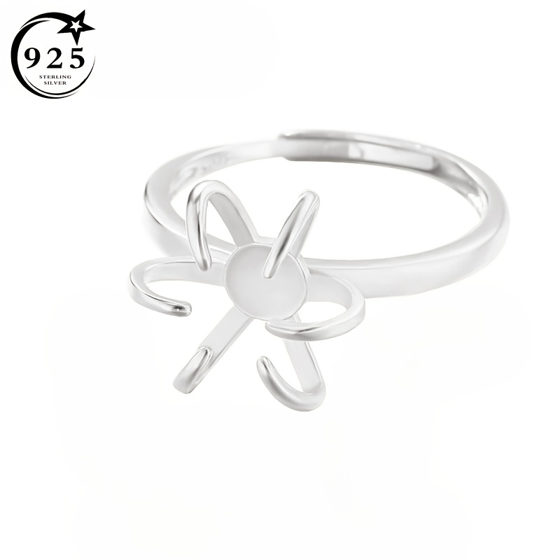 Image of S925 Sterling Silver Ring Holder Diy Universal Ring Holder Freestanding Ring Holder, Suitable For Daily Versatile Gifts, Mother's Day, Valentine's Day, , Accessories