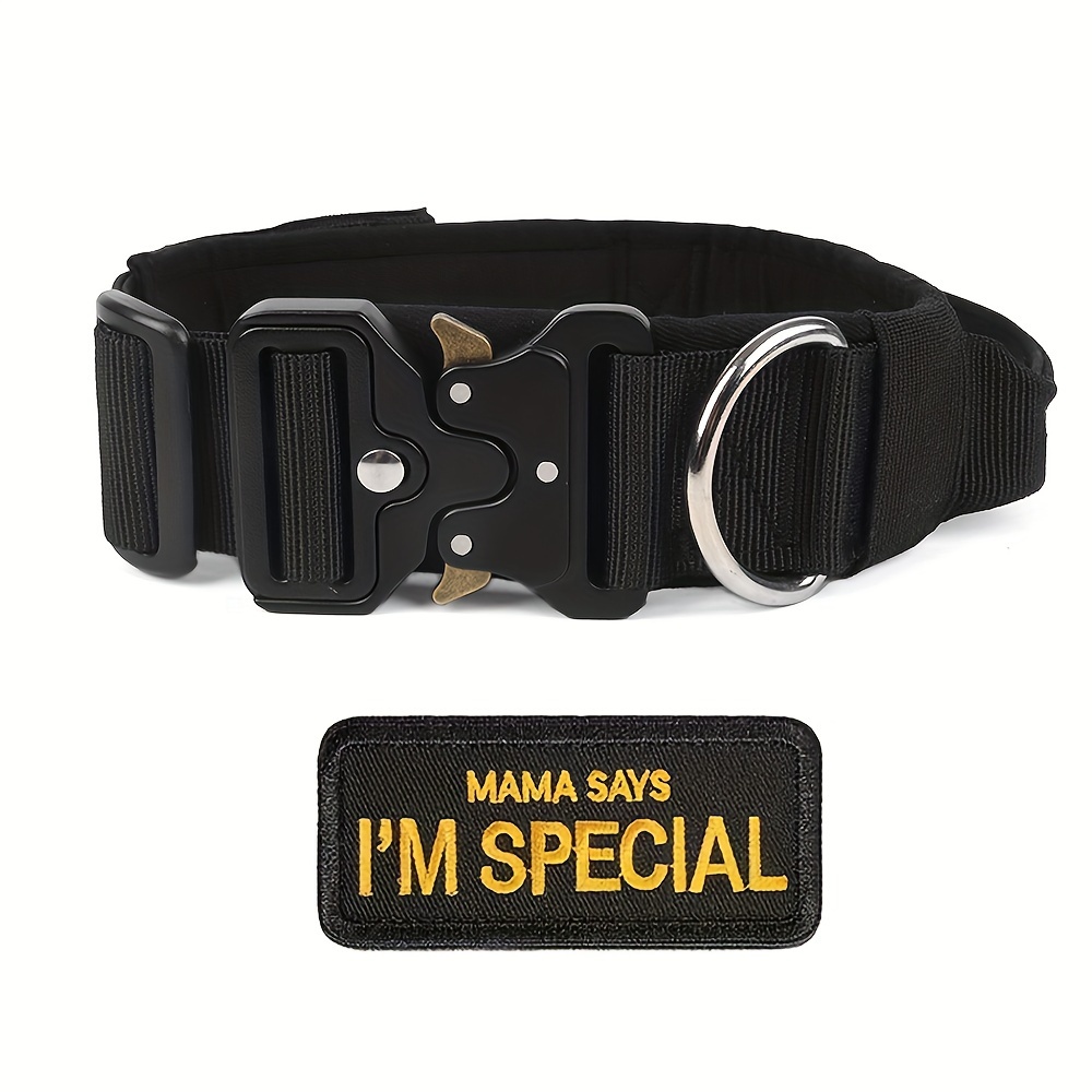 TEMU Heavy-duty Dog Collar Set With Leash, Featuring High-strength Metal And , Suitable For Medium To Large Dogs With Elastic And Retractable Nylon Leash