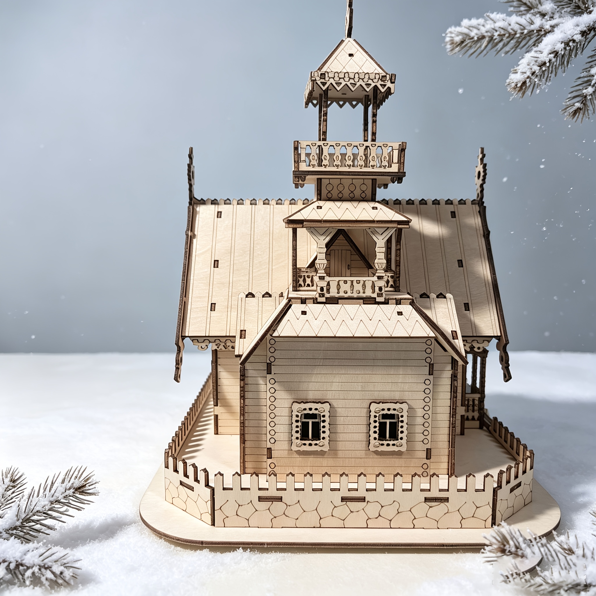 Puzzle Small Cottage 3D Model Kit, Fun Assembly Set