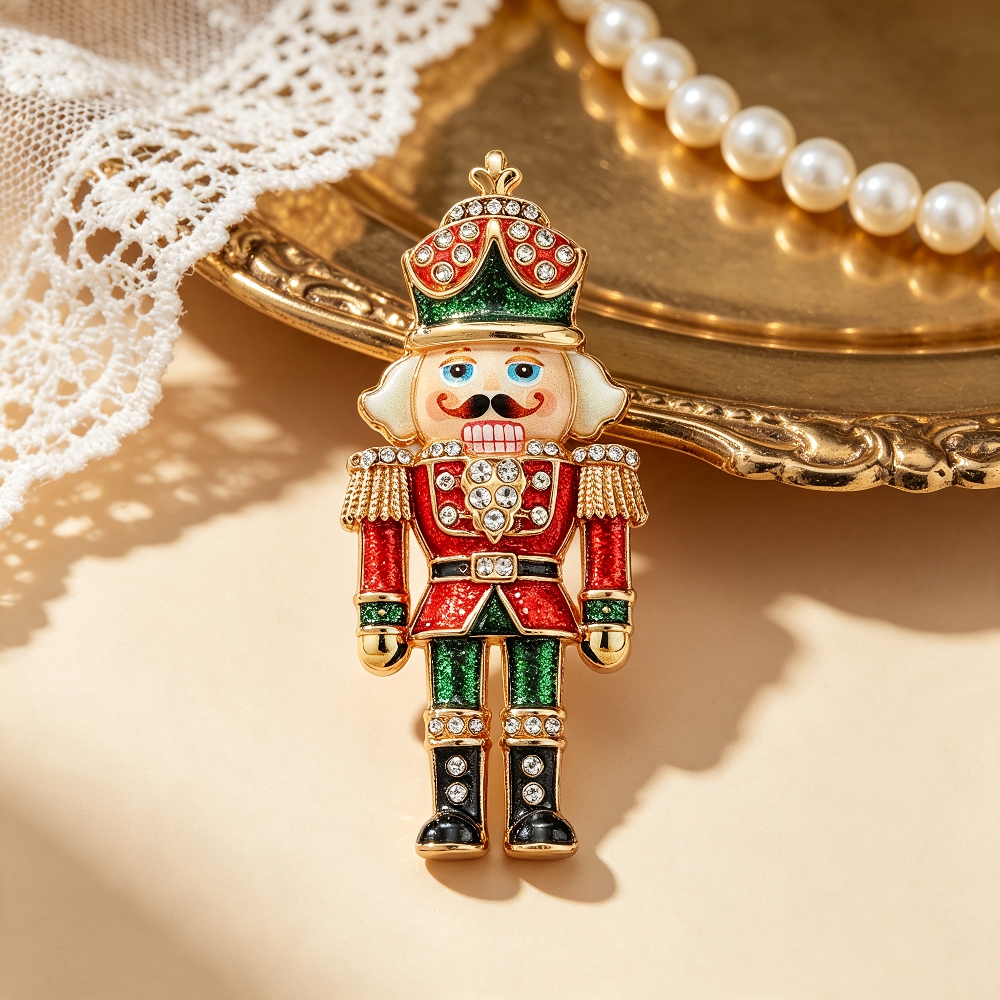 TEMU 1 pièce Broche Soldat SOLEVDO - Épingle de revers vintage à strass pour hommes et femmes, en émail pour sacs, manteaux, chapeaux, cadeaux de