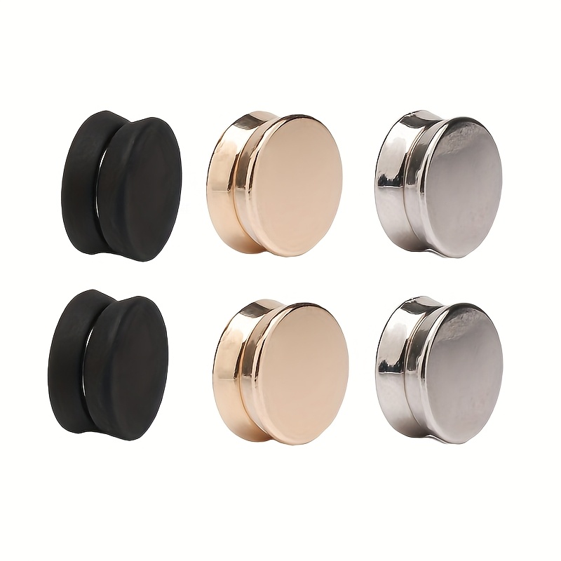 6-sets Fashionable Flat- Fasteners - Removable Magnetic Buttons For Shirts, Collars, Pants, Cuffs, Scarves, Headwraps - Decorative Additions, Button Sets, Sewing Additions & Supplies, Apparel Buttons