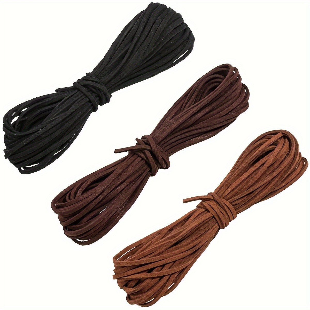 

10 Yards Suede Faux Leather Cord - Inelastic Beading Thread For Diy Jewelry Making, Necklace, Bracelet Crafts - 5 Assorted Colors Pack