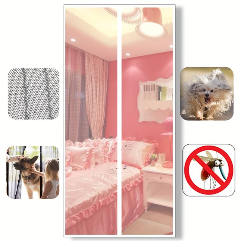 MYPIN – Porte Moustiquaire Pour Chats – 102x214 Cm – Résistante, Avec Fermeture Éclair – Pour Portes, Fenêtres, Balcon