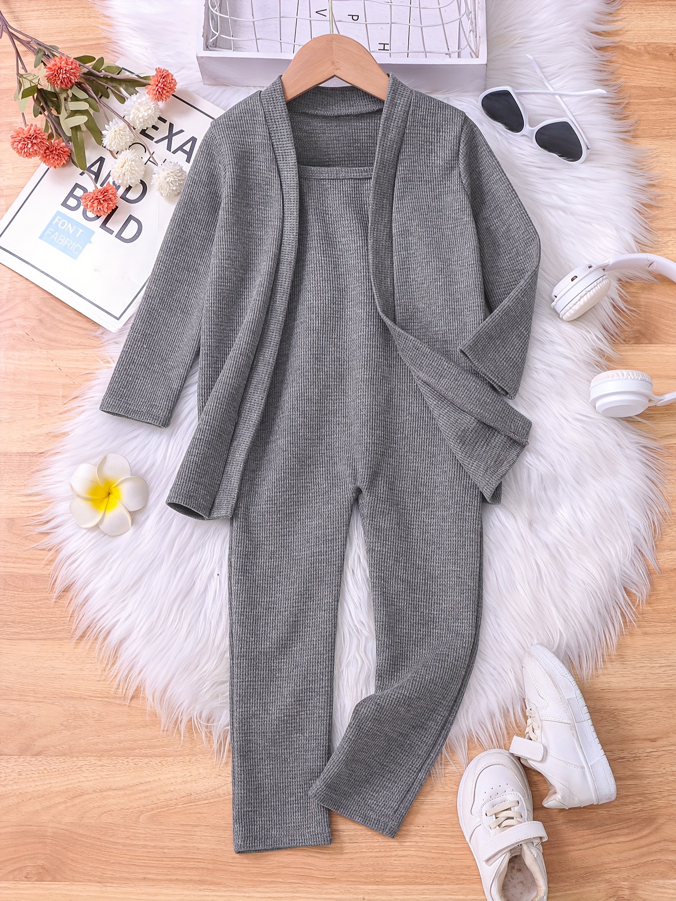 Clothing Long Romper With Cardigan Elegant Girls' Ruffle Cardigan