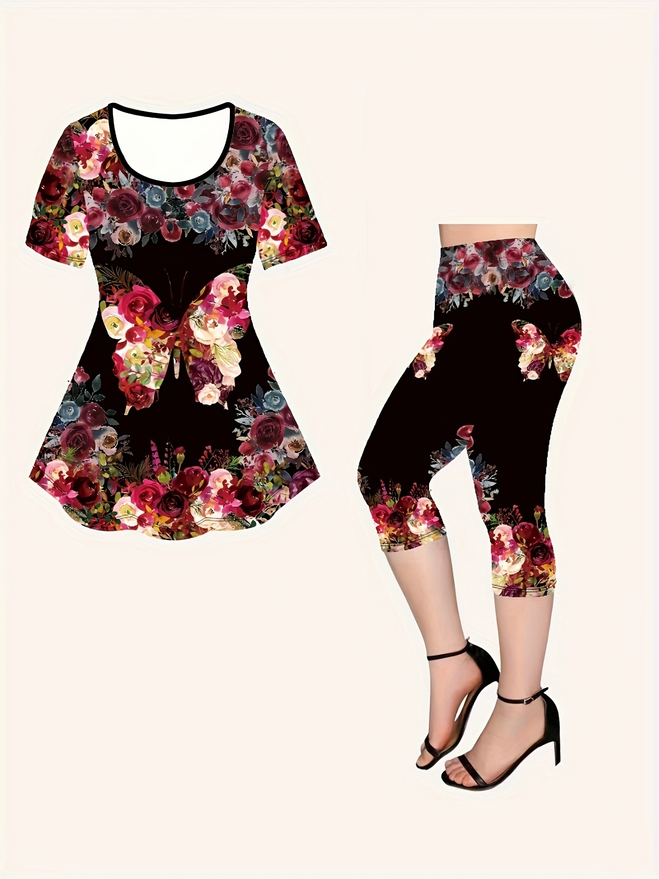 Womens Capri Pants Sets 2 Piece Outfits for Women Summer Casual