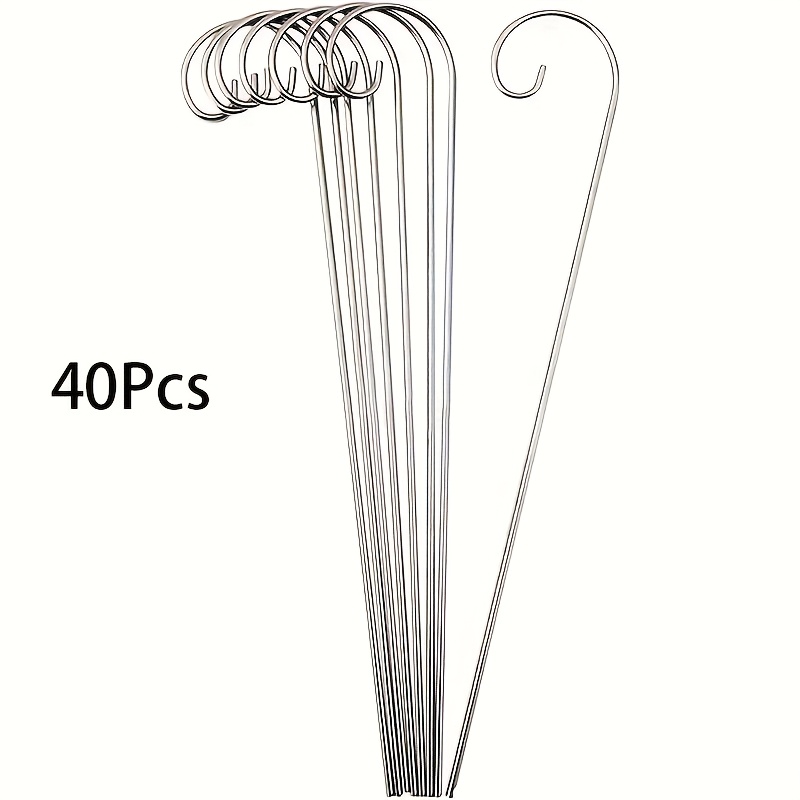 E-shop 20/40 Stück Silberne Pflanzenetiketten-Haken, 20cm Gartenmarkierungen Pflanzenetikettenhalter, Rostfreie Verformte Gartenpflanzen-Schildhaken